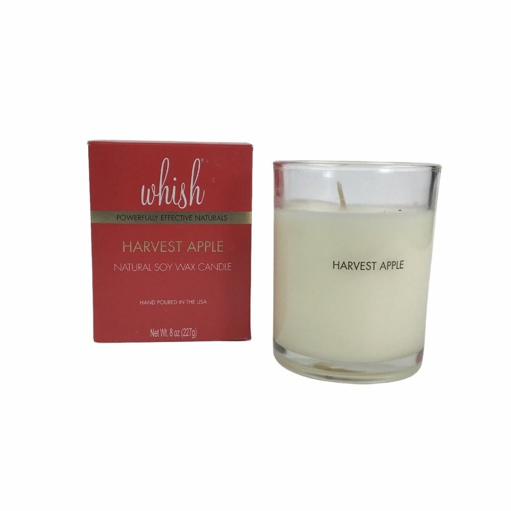 WHISH Natural Soy Wax Candle, Harvest Apple, 8oz